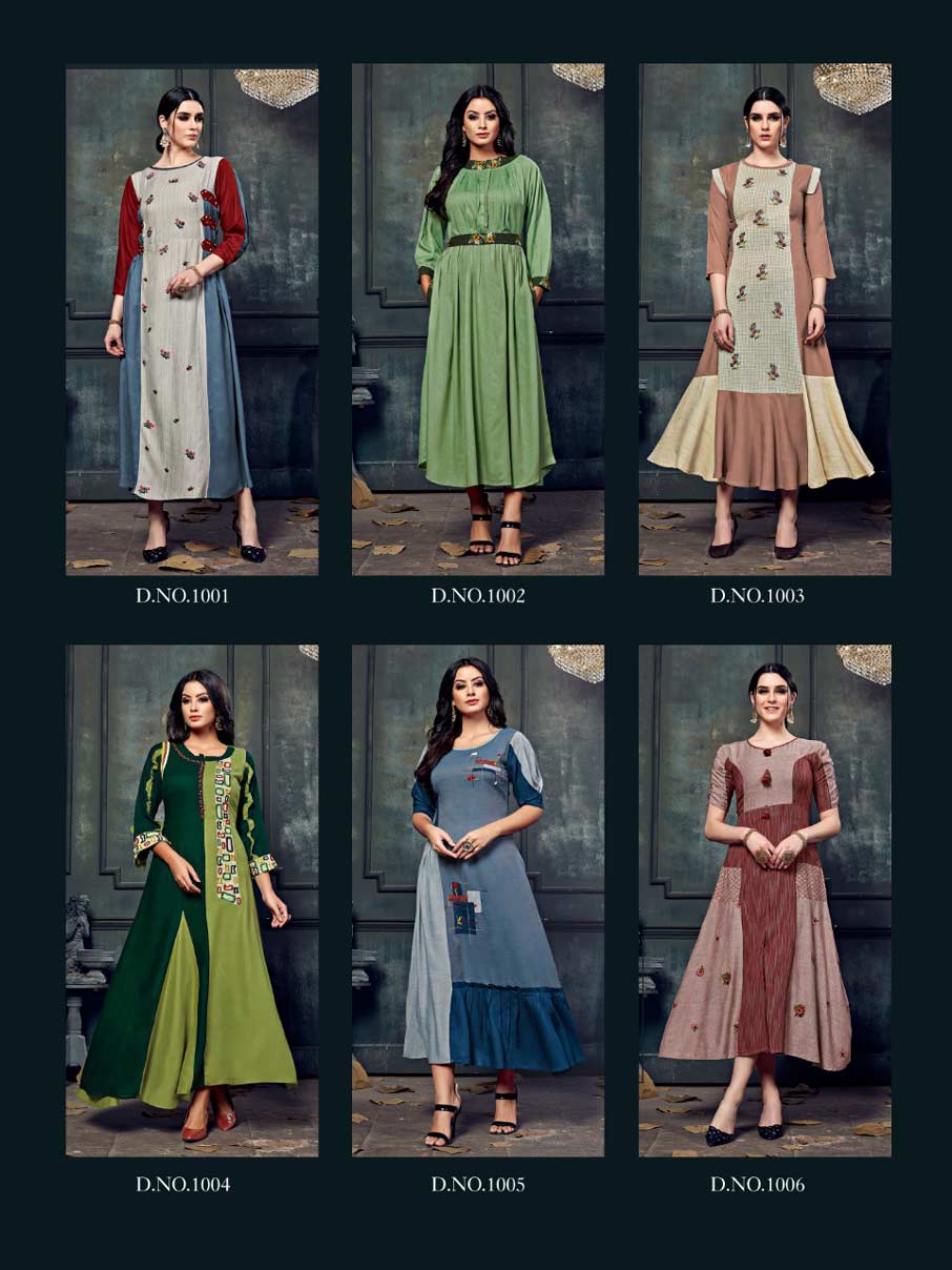 Woman Vol-1 Meerali Rayon Cotton Handwork Kurti Woman Vol-1 Meerali Rayon Cotton Handwork Kurti